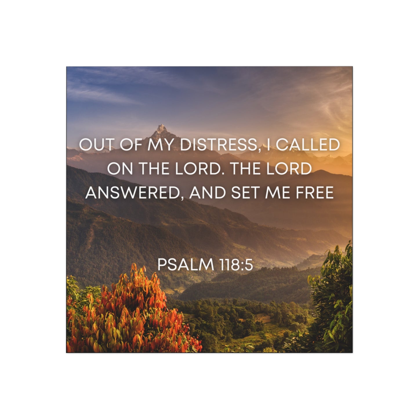 Psalm 118:5 - Square Magnet