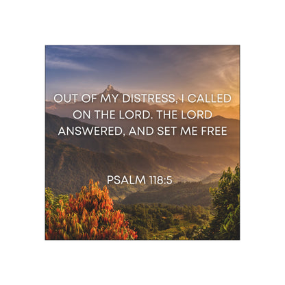 Psalm 118:5  - Square Magnet