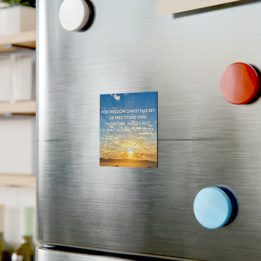 Galatians 5:1 - Square Magnet