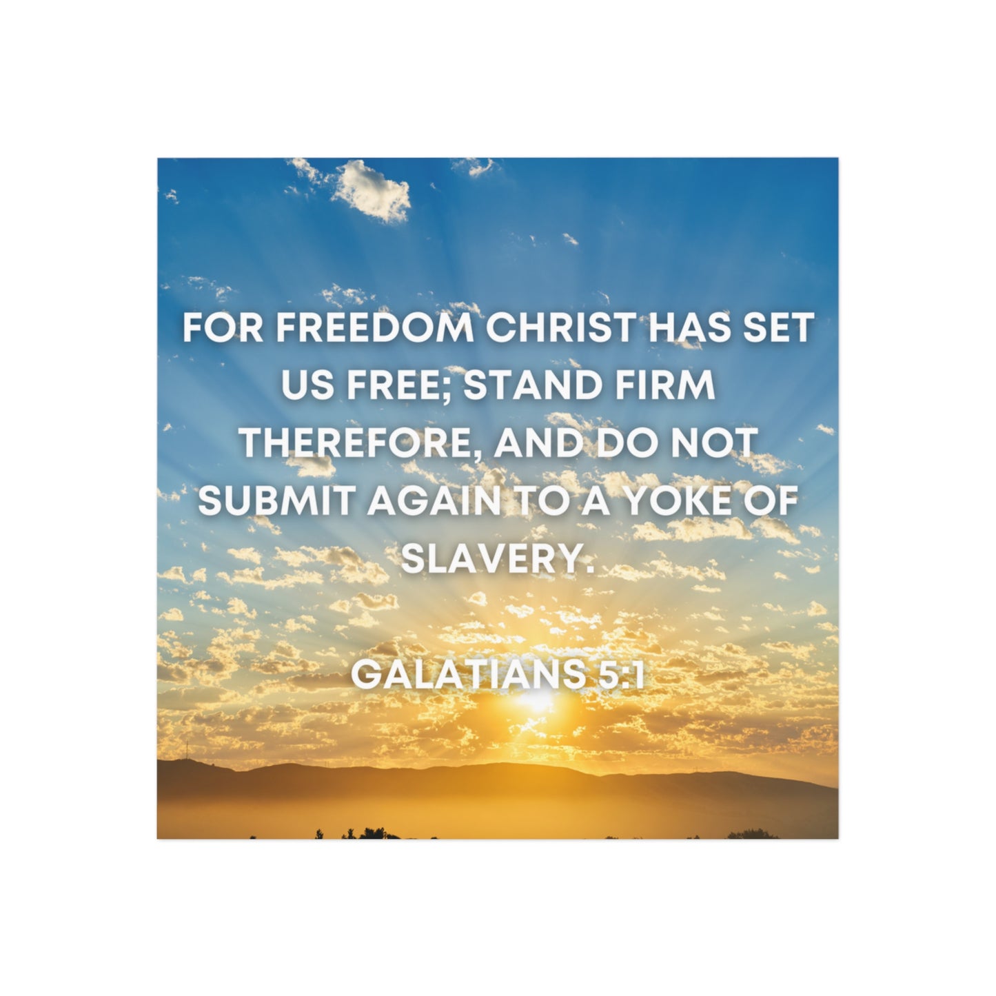 Galatians 5:1 - Square Magnet
