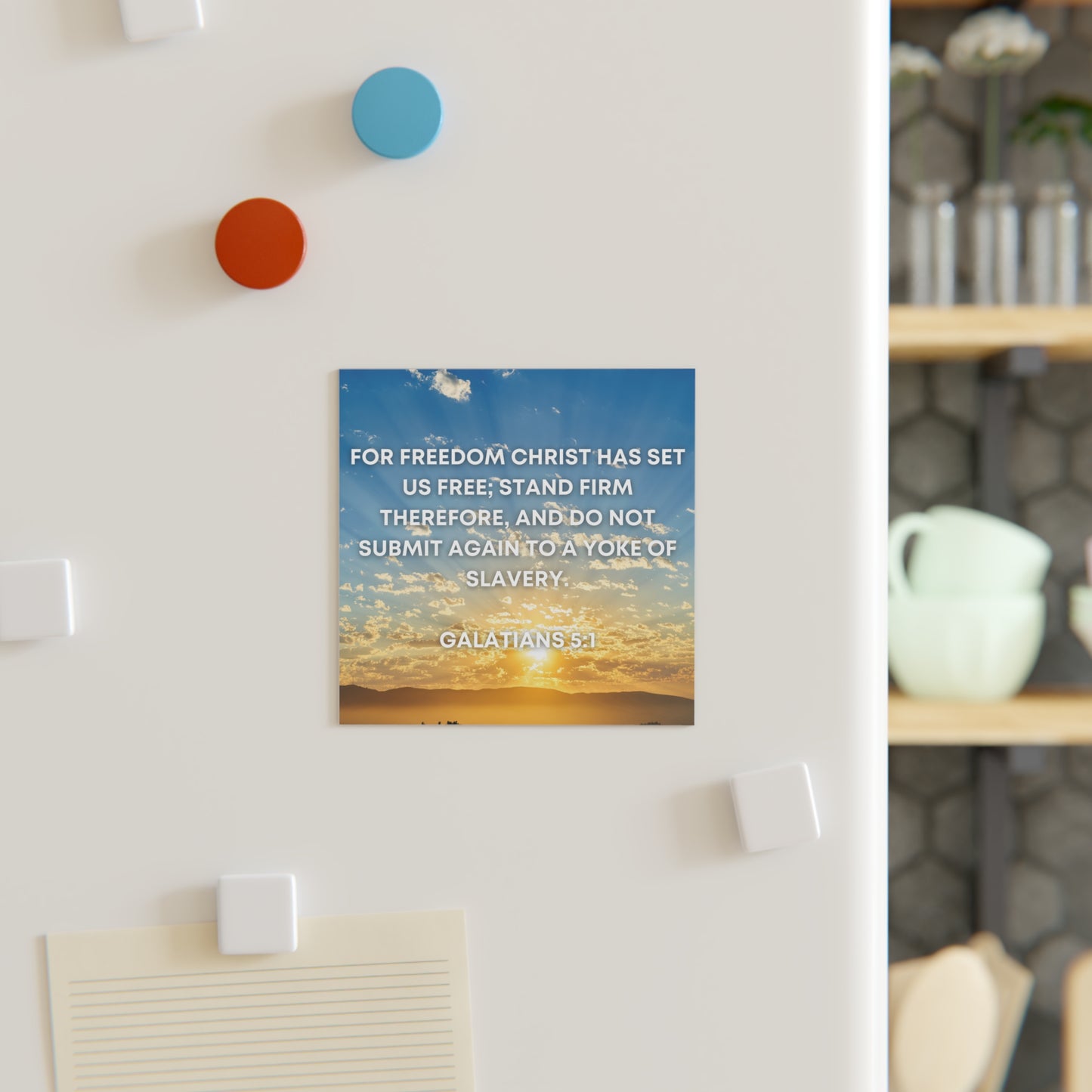 Galatians 5:1 - Square Magnet